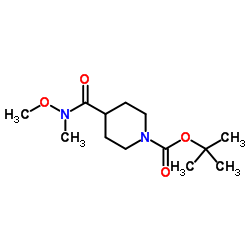 1-Boc-4-[甲氧基(甲基)氨基甲酰基]哌啶 结构式