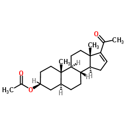 3beta-羟基孕甾-16-烯-20-酮-3-醋酸酯 结构式