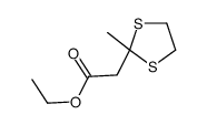 2-甲基-1,3-二硫杂环戊烷-2-乙酸乙酯 结构式