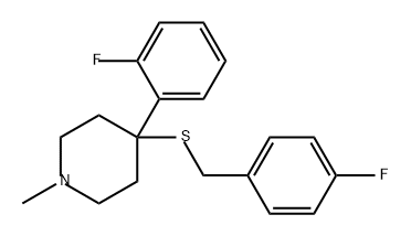 1-甲基-4-(2-氟苯基)-4-[(4-氟苄基)硫代]哌啶 结构式