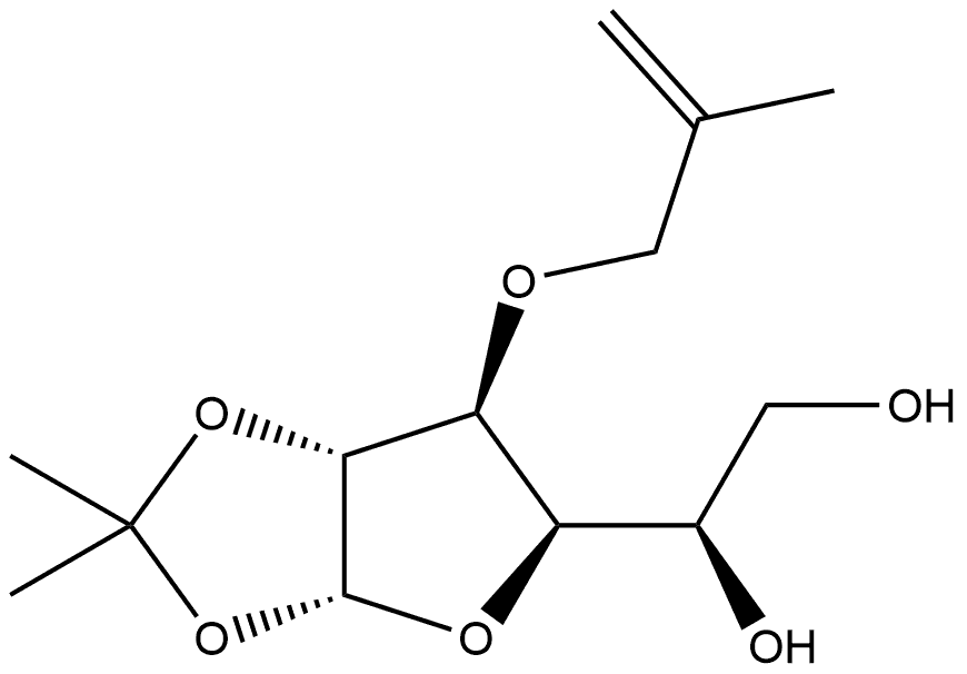 1,2-O-异亚丙基-3-O-(2-甲基-2-丙烯基)-α-D-呋喃葡萄糖 结构式