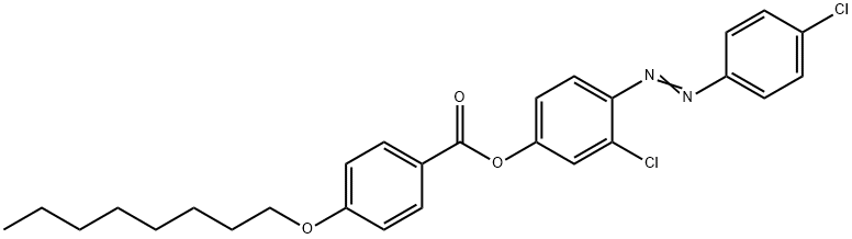 4-(辛氧基)苯甲酸-3-氯-4-[2-(4-氯苯基)偶氮基]苯酯 结构式