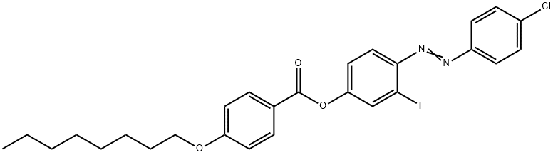 4-(辛氧基)苯甲酸-4-[2-(4-氯苯基)偶氮基]-3-氟苯酯 结构式