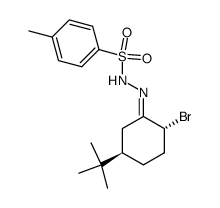 Benzenesulfonic acid, 4-methyl-, [2-bromo-5-(1,1-dimethylethyl)cyclohexylidene]hydrazide, (2R-trans)- (9CI) 结构式