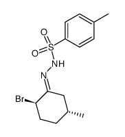 Benzenesulfonic acid, 4-methyl-, (2-bromo-5-methylcyclohexylidene)hydrazide, (2R-trans)- (9CI) 结构式