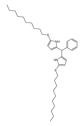 1H-Pyrrole, 2,2'-(phenylmethylene)bis[5-(decylthio)- 结构式
