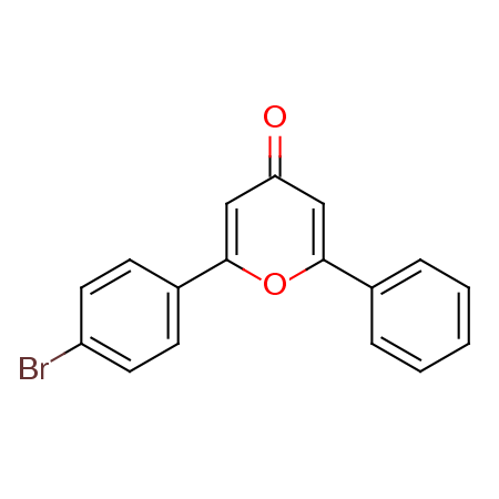 2-(4-溴苯基)-6-苯基-4H-吡喃-4-酮 结构式