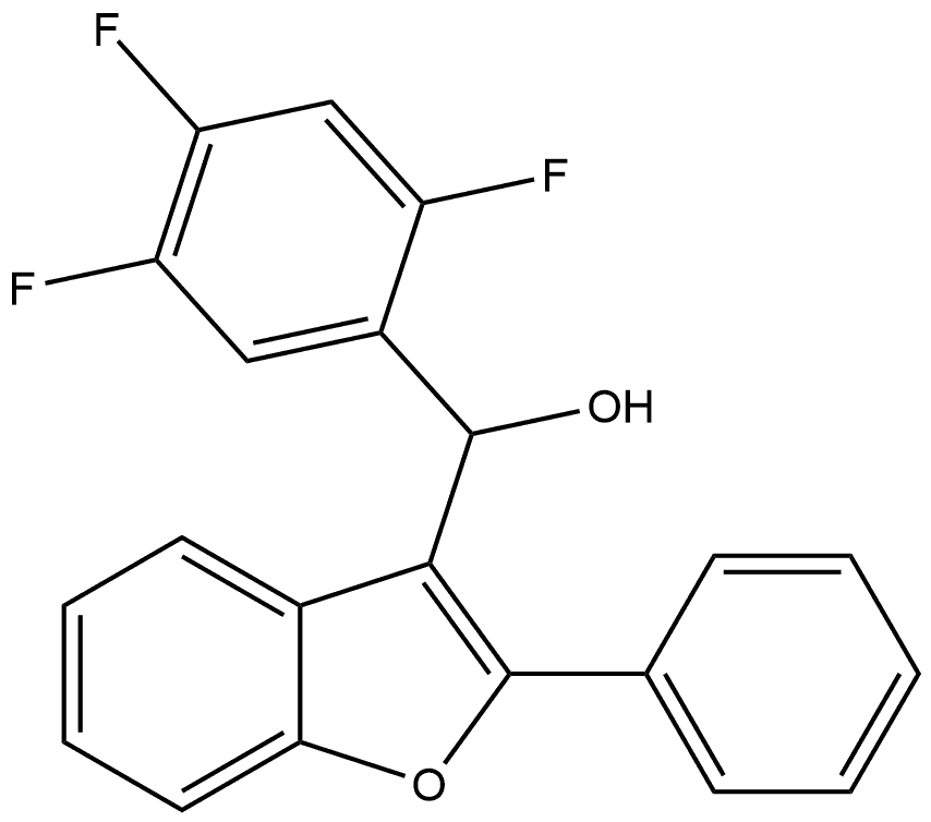 2-苯基-α-(2,4,5-三氟苯基)-3-苯并呋喃甲醇 结构式
