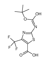 2-[(叔丁氧基羰基)氨基]-4-(三氟甲基)-1,3-噻唑-5-羧酸 结构式