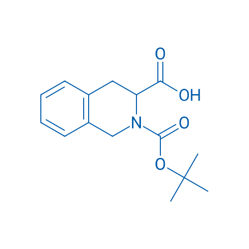 2-(叔丁氧基羰基)-1,2,3,4-四氢异喹啉-3-羧酸 结构式