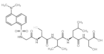 丹磺酰-甘氨酰-半胱氨酰-缬氨酰-亮氨酰-丝氨酸 结构式