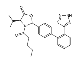 (4S)-3-pentanoyl-4-(propan-2-yl)-2-[2'-(2H-1,2,3,4-tetrazol-5-yl)-[1,1'-biphenyl]-4-yl]-1,3-oxazolidin-5-one 结构式