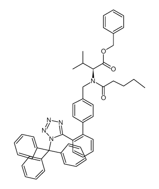 N-[(2′-(1-Triphenylmethyl-Tetrazole-5-Yl)Biphenyl-4-Yl]-Methyl]-N-Valeryl-L- Valine Benzyl Ester 结构式