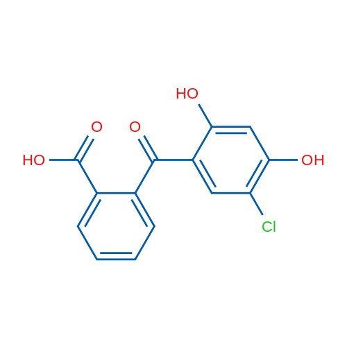 2-(2',4'-二羟基-5'-氯苯甲酰基)苯甲酸 结构式