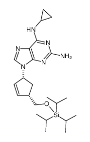 9H-Purine-2,6-diamine, N6-cyclopropyl-9-[(1R,4S)-4-[[[tris(1-methylethyl)silyl]oxy]methyl]-2-cyclopenten-1-yl]- 结构式