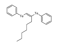 Benzene, 1,1'-[[(1E)-1-hexyl-1,2-ethenediyl]bis(telluro)]bis- 结构式