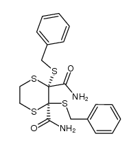 反-2,3-双(苄硫基)-1,4-二噻烷-2,3-二甲酰胺 结构式