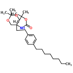 N-[2,2-二甲基-5-[2-(4-辛基苯基)乙基]-1,3-二氧六环-5-基]氨基甲酸叔丁酯 结构式