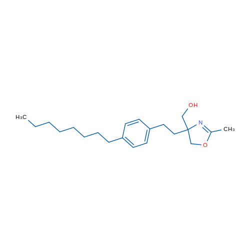 4,5-二氢-2-甲基-4-[2-(4-辛基苯基)乙基]-4-恶唑甲醇 结构式