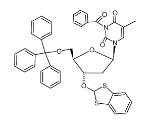 Thymidine, 3'-O-1,3-benzodithiol-2-yl-3-benzoyl-5'-O-(triphenylmethyl)- (9CI) 结构式