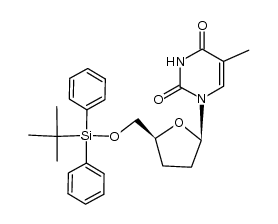 Thymidine, 5'-O-[(1,1-dimethylethyl)diphenylsilyl]-3'-deoxy- 结构式