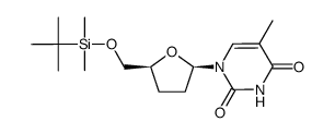3'-脱氧-5'-O-[(1,1-二甲基乙基)二甲基硅基]胸苷 结构式