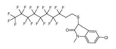 5-氯-3-[(十七氟癸基)硫代]-1-甲基-1,3-二氢-2H-吲哚-2-酮 结构式