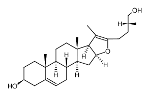 (25R)-呋喃甾-5,20(22)-二烯-3β,26-二醇 结构式