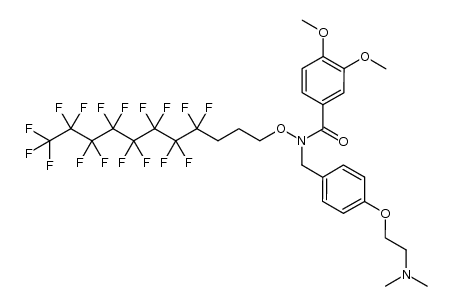 Benzamide, N-[[4-[2-(dimethylamino)ethoxy]phenyl]methyl]-N-[(4,4,5,5,6,6,7,7,8,8,9,9,10,10,11,11,11-heptadecafluoroundecyl)oxy]-3,4-dimethoxy- 结构式