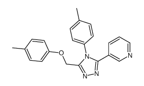 Pyridine, 3-[5-[(4-methylphenoxy)methyl]-4-(4-methylphenyl)-4H-1,2,4-triazol-3-yl]- 结构式