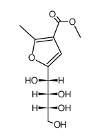 2-甲基-5-(1,2,3,4-四羟基丁基)-3-呋喃甲酸甲酯 结构式
