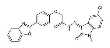 2-[4-(1,3-苯并噁唑-2-基)苯氧基]-N'-[(3E)-5-氯-1-甲基-2-羰基-1,2-二氢-3H-吲哚-3-亚基]乙酰肼 结构式