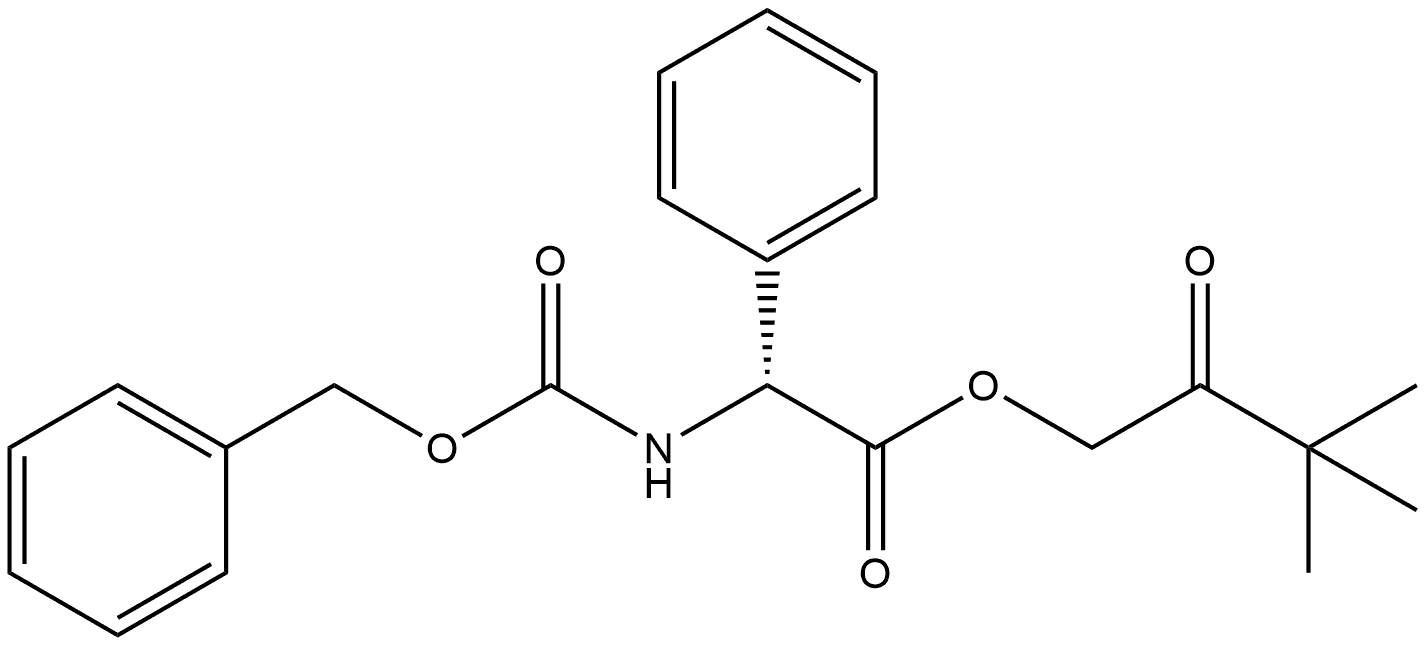 Benzeneacetic acid, α-[[(phenylmethoxy)carbonyl]amino]-, 3,3-dimethyl-2-oxobutyl ester, (αR)- 结构式
