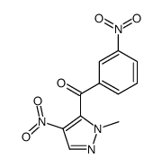 (2-甲基-4-硝基吡唑-3-基)-(3-硝基苯基)甲酮 结构式