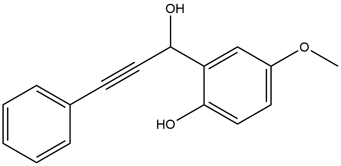 2-羟基-5-甲氧基-α-(2-苯乙炔基)苯甲醇 结构式