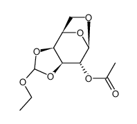 β-D-Galactopyranose, 1,6-anhydro-3,4-O-(ethoxymethylene)-, acetate (9CI) 结构式