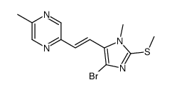 Pyrazine, 2-[2-[4-bromo-1-methyl-2-(methylthio)-1H-imidazol-5-yl]ethenyl]-5-methyl-, (E)- (9CI) 结构式