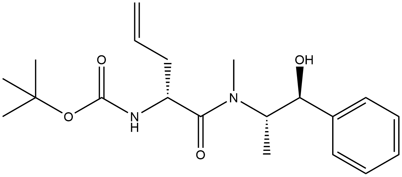 Carbamic acid, N-[(1R)-1-[[[(1S,2S)-2-hydroxy-1-methyl-2-phenylethyl]methylamino]carbonyl]-3-buten-1-yl]-, 1,1-dimethylethyl ester 结构式