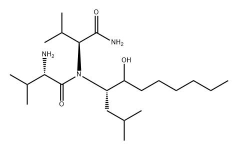 L-缬氨酰胺，L-缬氨酰基-N-[(1S)-2-羟基-1-(2-甲基丙基)辛基]- 结构式