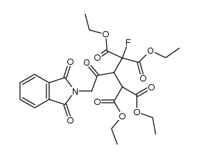 1-氟-2-(2-邻苯二甲酰亚胺基乙酰基)丙烷-1,1,3,3-四羧酸四乙酯 结构式
