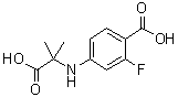 4-[(1-羧基-1-甲基乙基)氨基]-2-氟苯甲酸 结构式