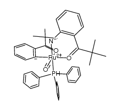钌配合物 [1-[2-(氨基-κN)苯基]-2,2-二甲基-1-丙酰基-κO]羰基[2-[2,2-二甲基-1-(氧代-κO)丙基]苯基-κC](三苯基膦)-, (OC-6-45)- 结构式