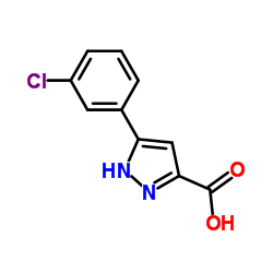 5-(3-氯苯基)-1H-吡唑-3-羧酸 结构式