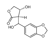 2(3H)-Furanone, 3-(1,3-benzodioxol-5-ylhydroxymethyl)dihydro-4-hydroxy-, (3R,4R)- 结构式