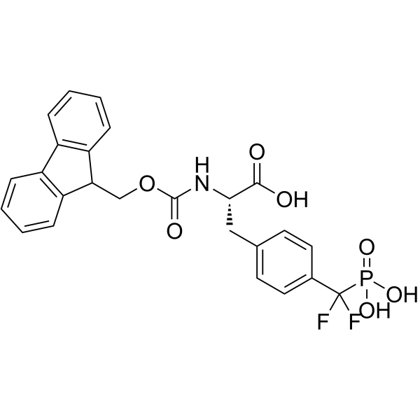 N-Alpha-FMOC-4-(膦酰基二氟甲基)-L-苯基丙氨酸 结构式