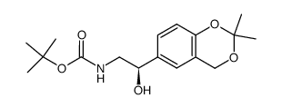 (2R)-N-(2-(2,2-二甲基-4H-1,3-苯并二恶英-6-基)-2-羟基乙基)氨基甲酸叔丁酯 结构式