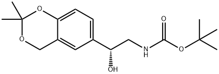 (R)-叔丁基(2-(2,2-二甲基-4H-苯并[D][1,3]二恶英-6-基)-2-羟乙基)氨基甲酸叔丁酯 结构式