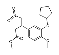 Benzenepropanoic acid, 3-(cyclopentyloxy)-4-methoxy-β-(nitromethyl)-, methyl ester, (βR)- 结构式