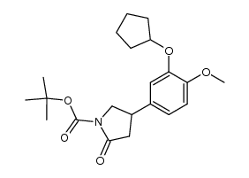 1-Pyrrolidinecarboxylic acid, 4-[3-(cyclopentyloxy)-4-methoxyphenyl]-2-oxo-, 1,1-dimethylethyl ester 结构式