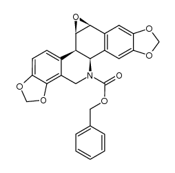 1,3-Dioxolo[4,5-i][1,3]dioxolo[4,5]benz[1,2-c]oxireno[a]phenanthridine-12(13H)-carboxylic acid, 5b,5c,6a,11b-tetrahydro-, phenylmethyl ester, (5bR,5cR,6aS,11bS)- 结构式
